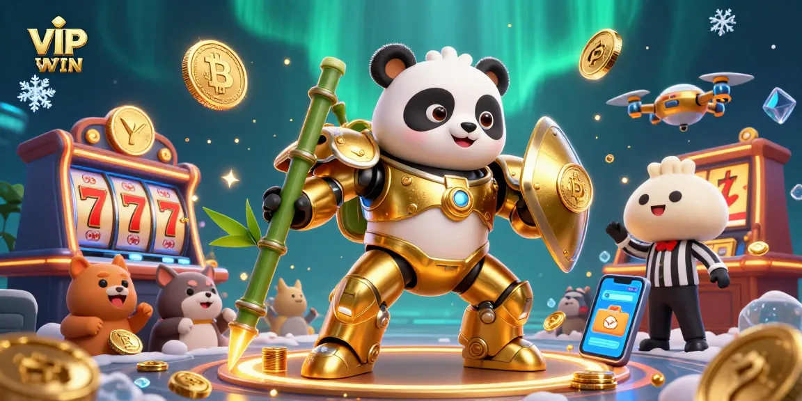 Experience thrilling gaming at VIPWIN with slots and jackpot counters in a vibrant virtual casino.