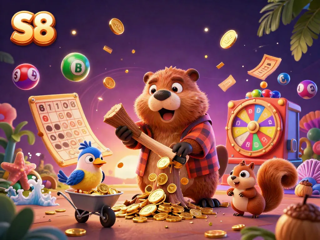 Experience the thrill of S8 gaming with vibrant characters celebrating wins in a casino scene