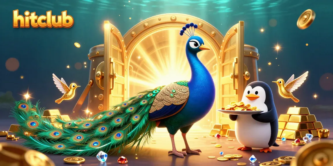 Join the hitclub with vibrant casino themes featuring a peacock and gems!