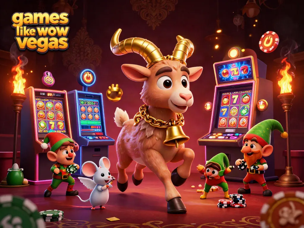 Experience thrilling games like wow vegas with colorful slot machines and festive characters.