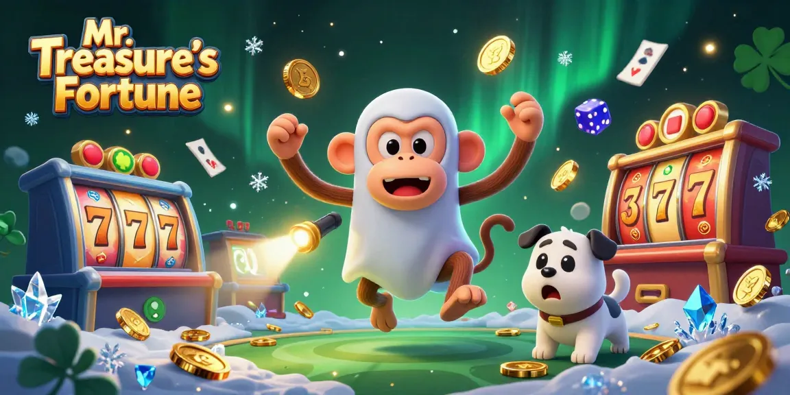 Play Mr. Treasure's Fortune with dynamic slot reels and a playful ghost-hunter puppy.