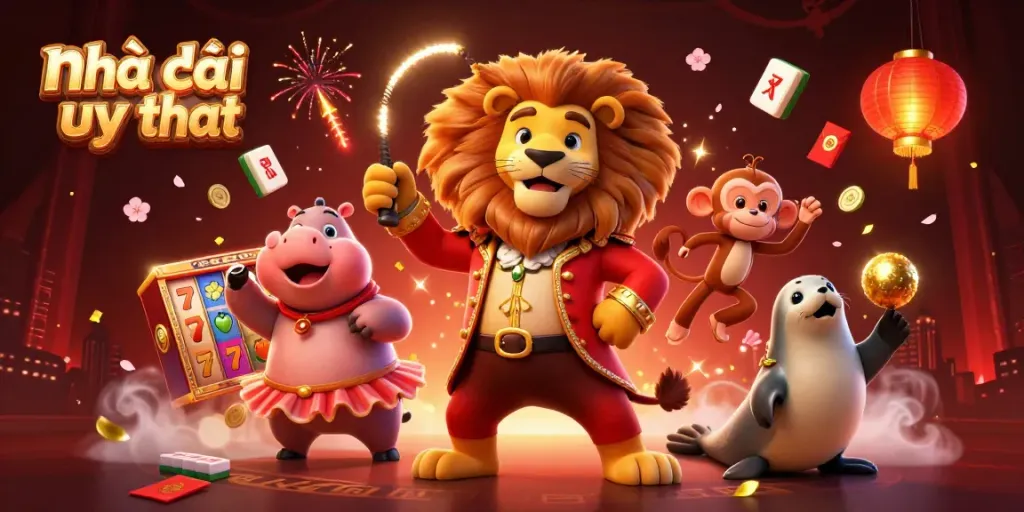 Engaging scene showcasing Nhà cái uy tín with vibrant casino elements in 3D illustration.