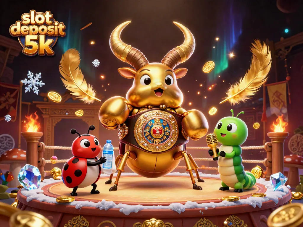 Experience the excitement of slot deposit 5k with this vibrant illustration of casino themes and lively characters.