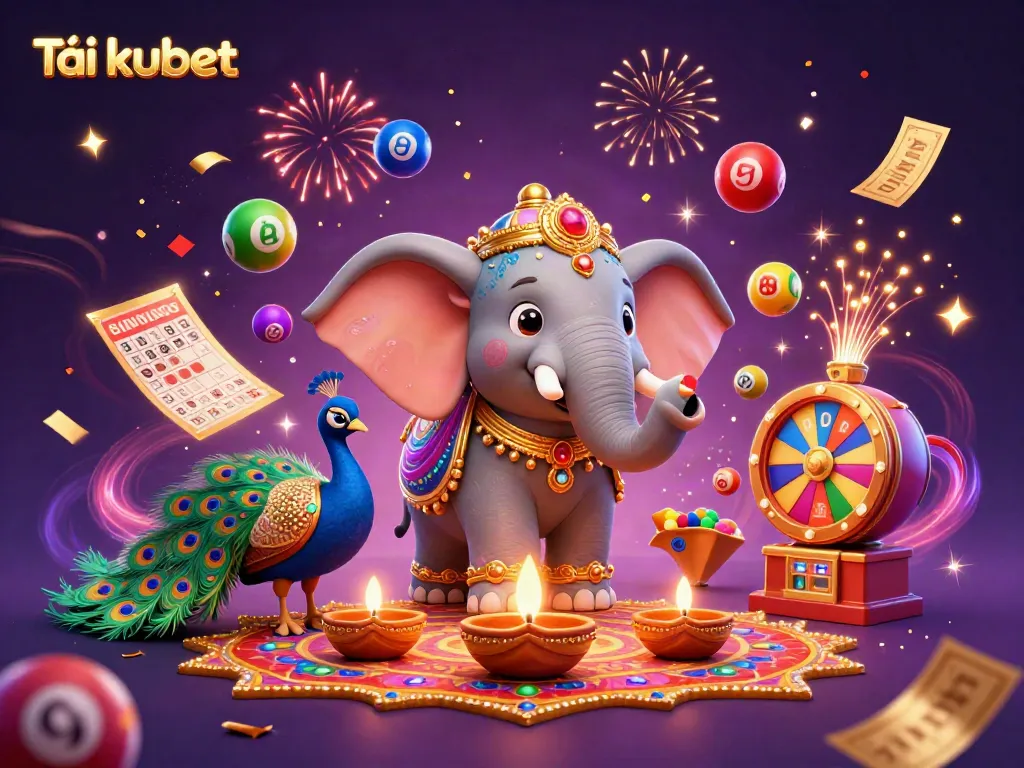 Experience the excitement of Tải kubet with vibrant characters and dynamic lottery elements in a colorful casino setting.
