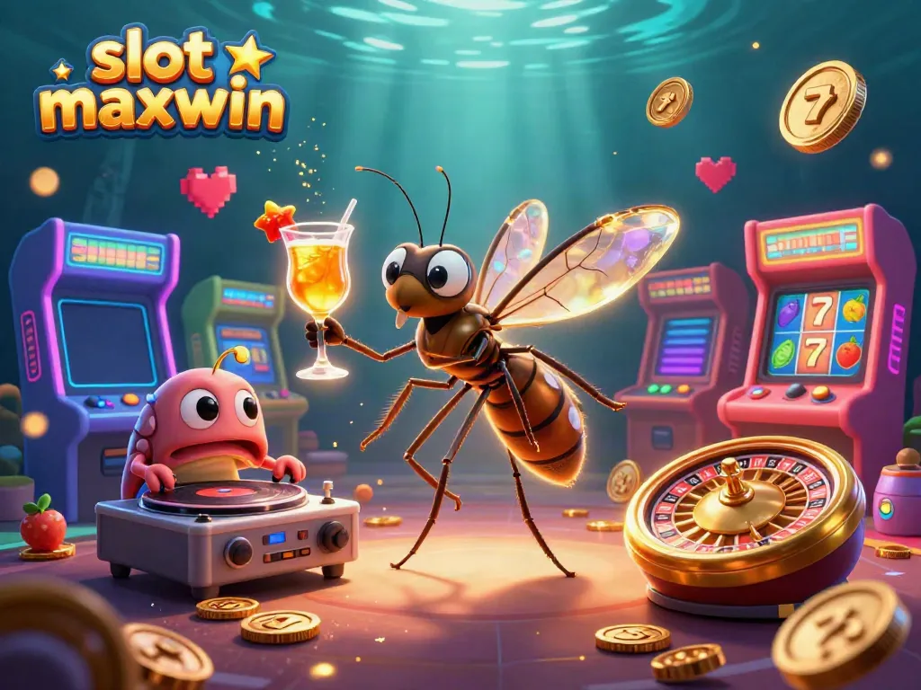 Engage with the vibrant slot maxwin universe featuring an amber mosquito mascot and fossil elements