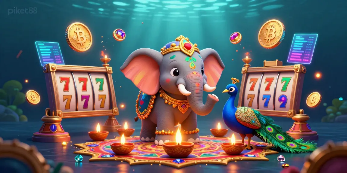Experience the thrill at piket88 with vibrant casino-themed elements and colorful decorations.