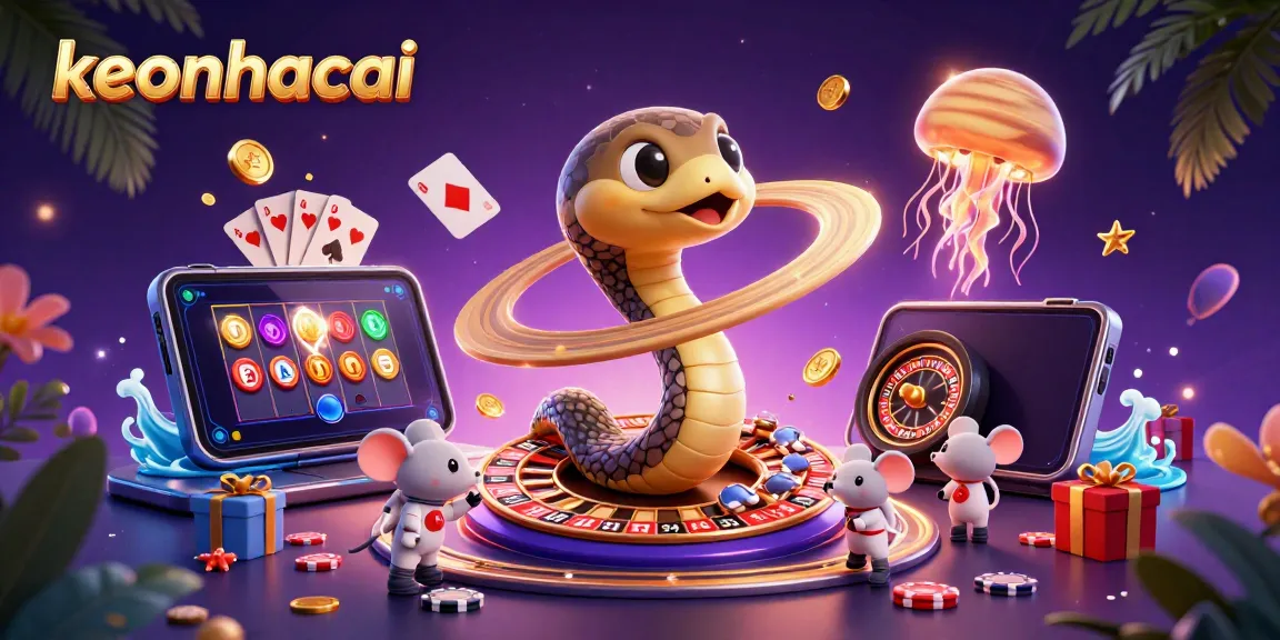 Experience the thrill of keonhacai as cartoon mice bet on cosmic roulette in this stunning illustration.