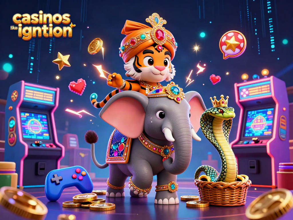 Play at casinos like ignition with vibrant reels, characters, and casino themes in action.