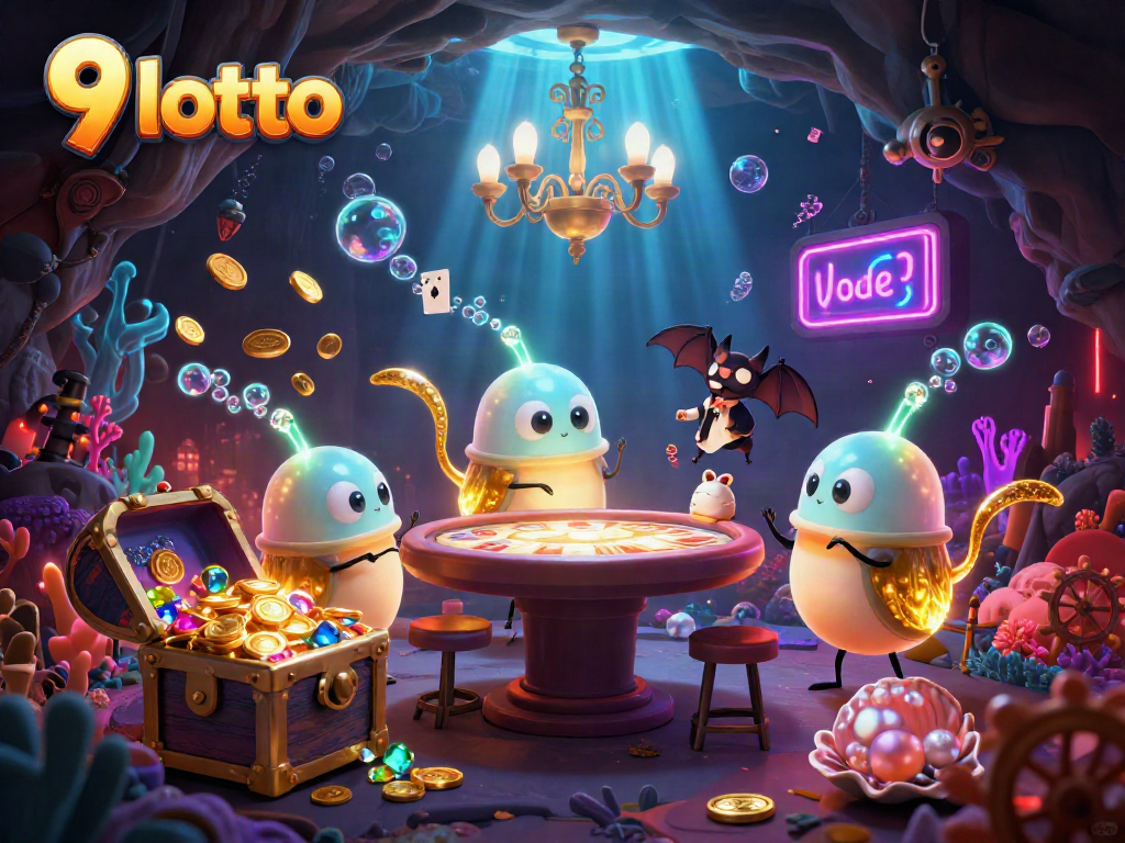Join the excitement of 9 lotto with glowworms illuminating a vibrant cave casino!