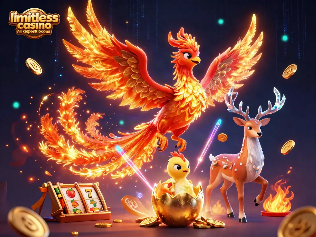 Experience the limitless casino no deposit bonus with a phoenix and captivating slot elements