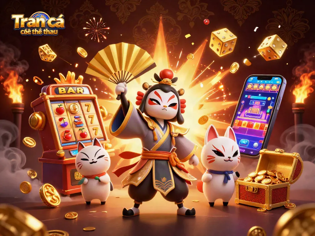 Engage in Trang cá cược thể thao with vibrant characters and casino games spectacularly illustrated.