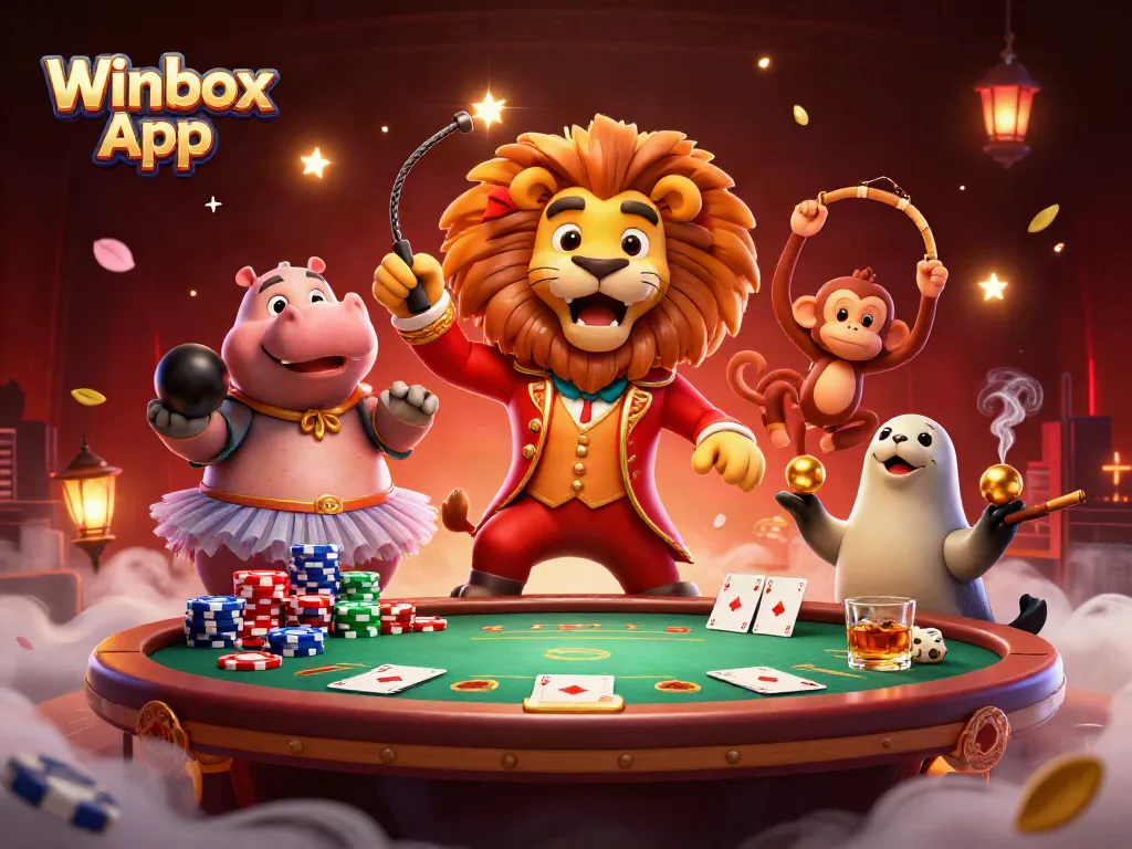 Experience excitement with the Winbox App, as the circus comes alive at the poker table.
