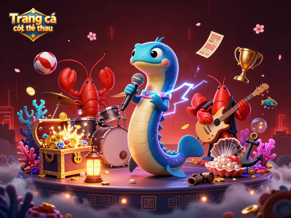 Engage in the excitement of Trang cá cược thể thao with lively underwater casino characters.